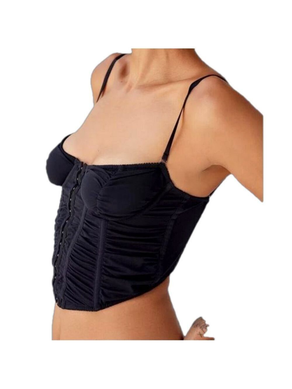 NWT Urban Outfitters Black Modern Love Corset Ruched by Out From Under Large